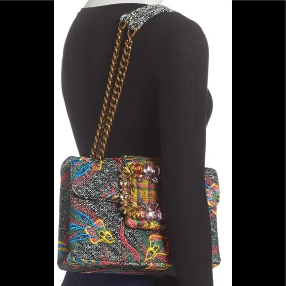 Kurt Geiger London Mayfair Embroidered Tweed Crossbody Bag - Picture 13 of 13